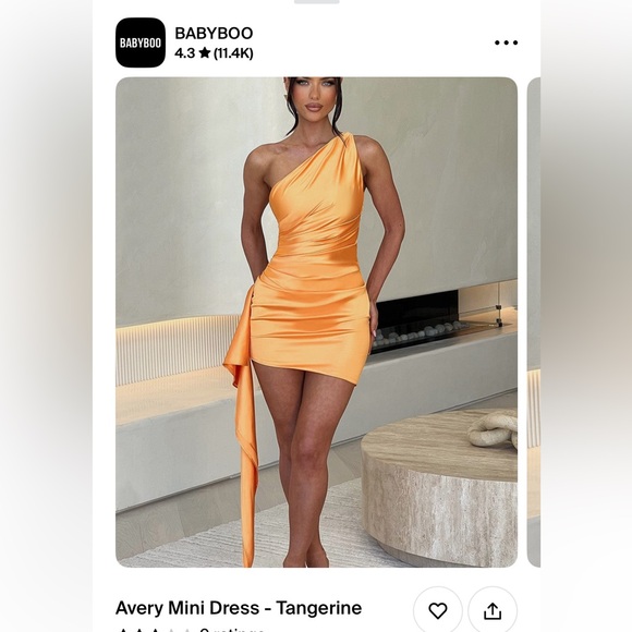 Babyboo orange Avery mini dress - Picture 1 of 6